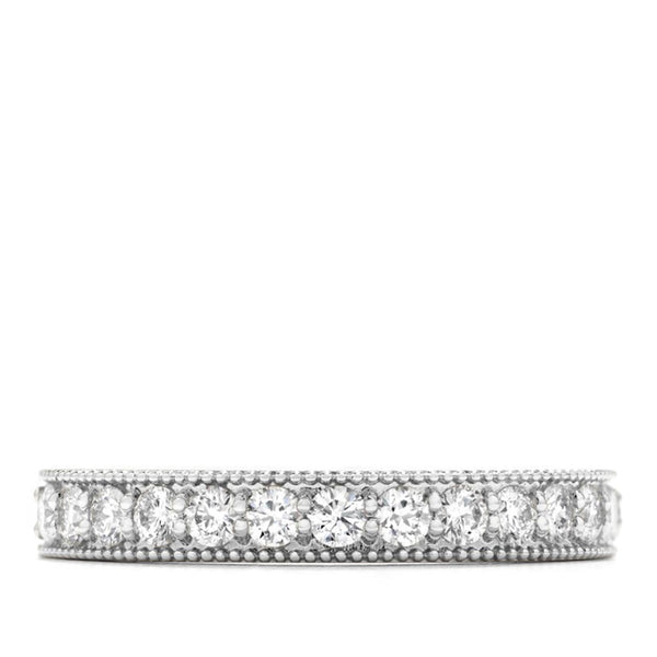 Diamond Bar Milgrain Band 18K White Gold